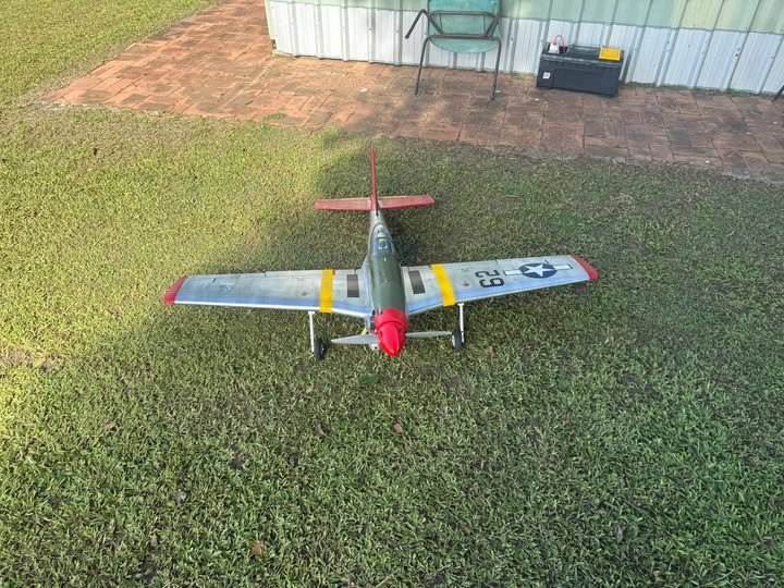 Silver P-51 Mustang Scale Model